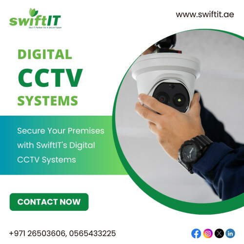 Upgrade your security with SwiftIT's digital CCTV systems! 

Our expert installation and maintenance services ensure that your property remains protected around the clock. Trust SwiftIT to modernize your security procedures and provide you with the peace of mind you deserve. Contact us now to learn more! 

📱 +971-26503606,  0565433225

🌐 https://swiftit.ae/