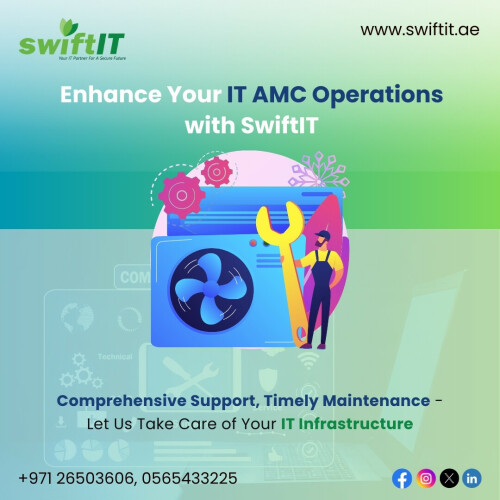 Enhance Your IT AMC Operations with SwiftIT
In need of IT AMC services in Abu Dhabi? SwiftIT offers comprehensive IT AMC support and timely maintenance to keep your IT infrastructure running smoothly. Partner with us and focus on your core business while we take care of your technology needs. Contact us now for reliable IT AMC services! 

📱 +971-26503606,  0565433225

🌐 https://swiftit.ae/